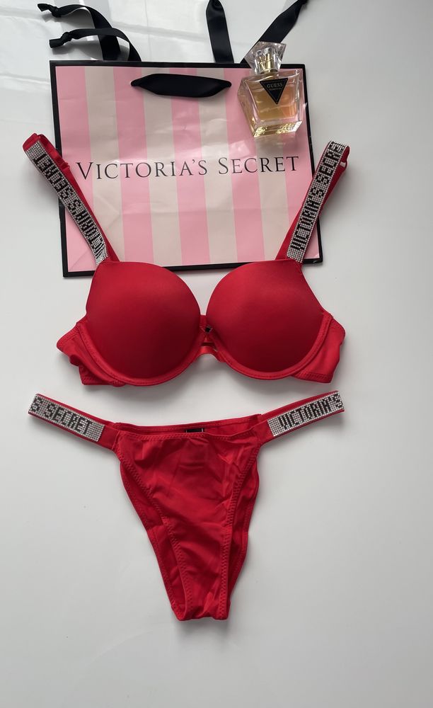 Komplet bielizna Victorias Secret Biustonosz 85C + stringi XL