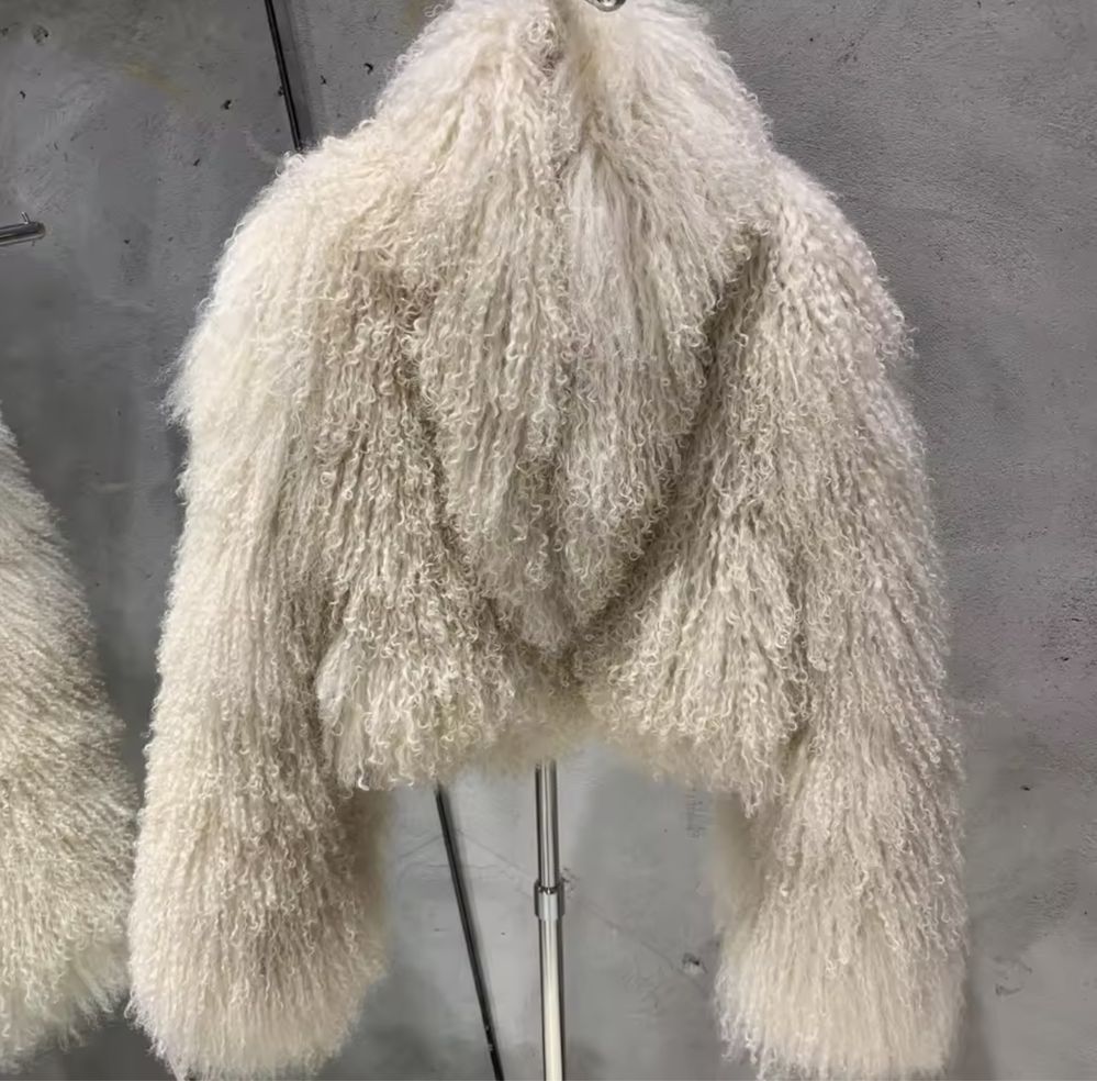Kontantto futro kurtka lama naturalne xs-3xl