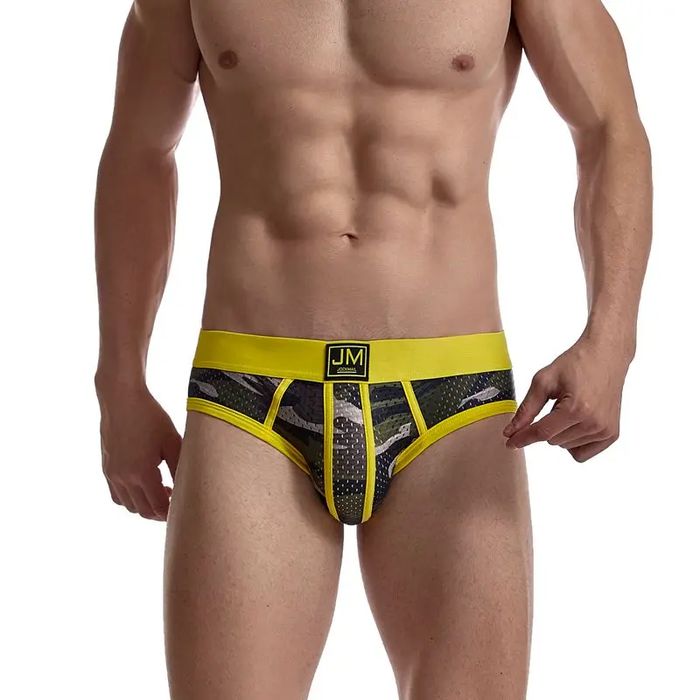 Męskie Sexowne Siateczkowe Slipy w Moro JOCKMAIL - L