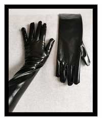Skórzane długie rękawiczki (dł. 50 cm) #sztuczna #skóra #lateks