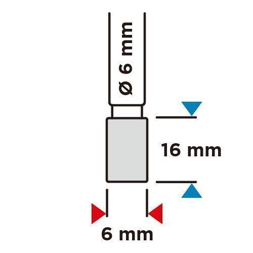 Frez Do Metalu Hm, Typ A (Walcowy), 6 X 16 Mm, Trzpień 6 X 45 Mm