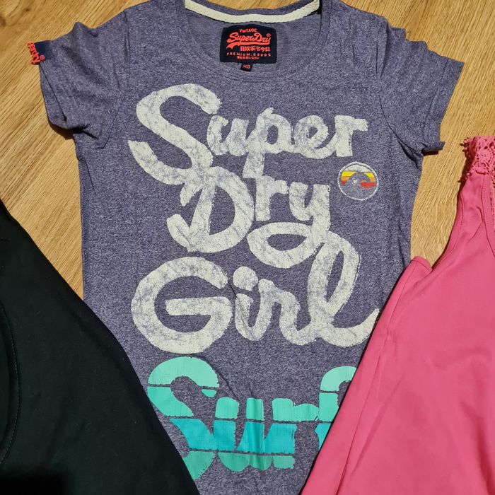 Superdry zestaw t-shirt koszulka bokserka top r. XS