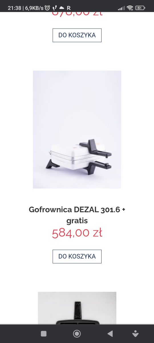 Gofrownica Dezal 301,6 1300W, dla domu oraz małej gastronomii