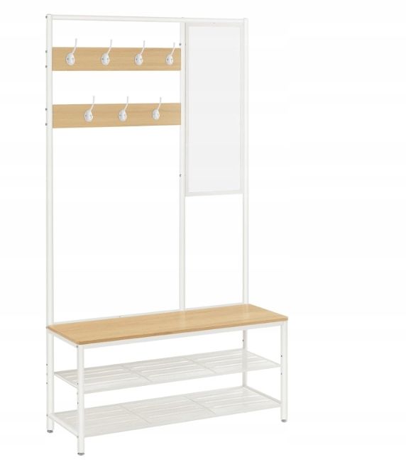 Vasagle Wieszak Na Ubrania 35 X 98 X 180 Dąb Biały Hsr415W09