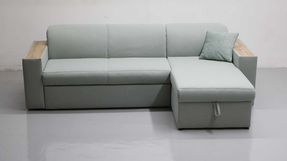 TAI nowoczesny narożnik z funkcja spania pojemnik kanapa miętowa tkani