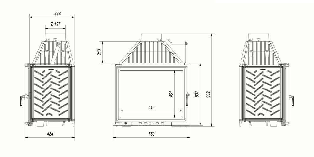 Каминная топка Kratki Amelia 21 - 29 kw (БЕЗПЛАТНАЯ ДОСТАВКА)