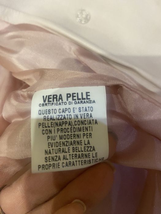 Жакет із натуральної шкіри наппа пудрового кольору