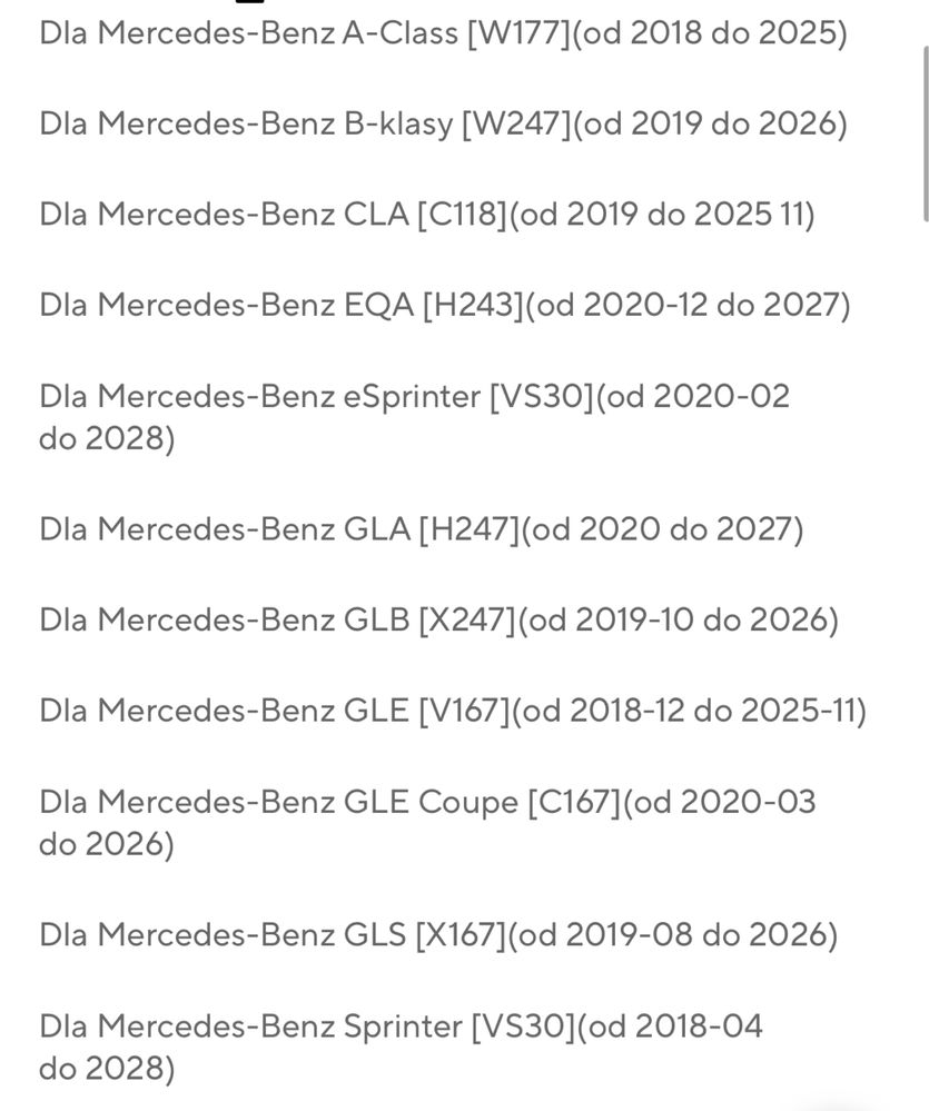 Czujniki cisnienia tpms do mercedes w oponach w177 a cla gla glb
