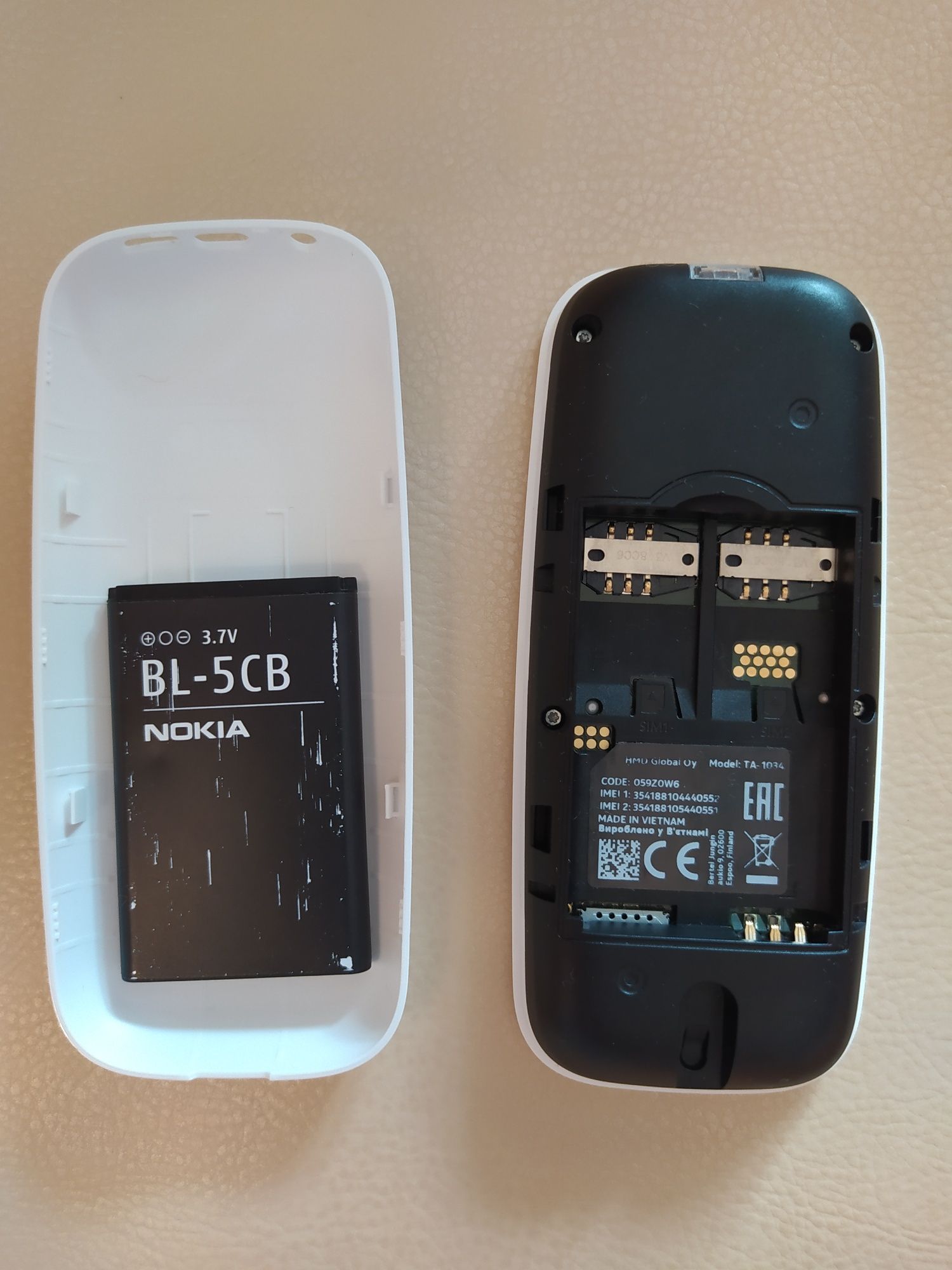 Мобильный телефон Nokia 105 TA-1034 на две Sim-карты
