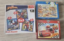 Puzzle 63 el auta budowa i mieszany spiderman 20 36 i 50