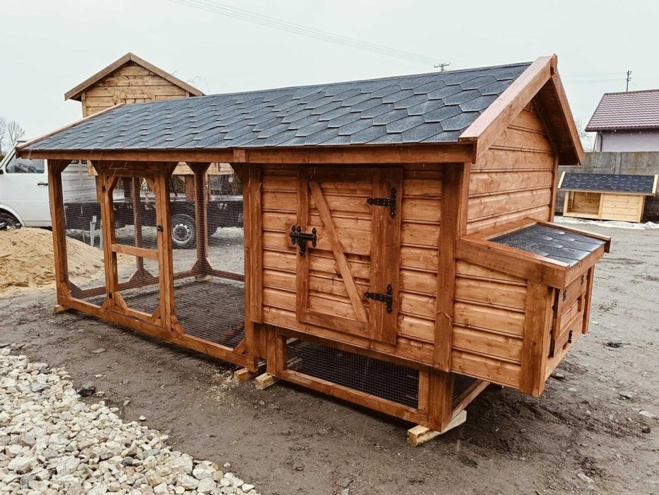 Kurnik 200x150x230h plus woliera 200x300 OCIEPLANY. od PRODUCENTA!!!