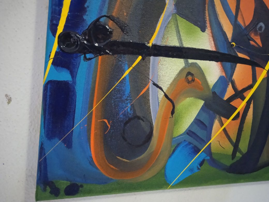 Quadro em acrílico sobre tela, Abstracto XIII, 50x50cm, Vítor Pisco, 2