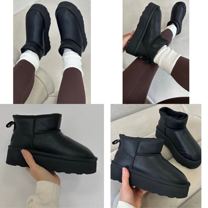 Ugg Угги чорні натуральна шкіра