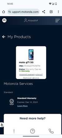 Motorola Moto G71 5G - gwarancja 8,5 m-ca, kompletny zestaw