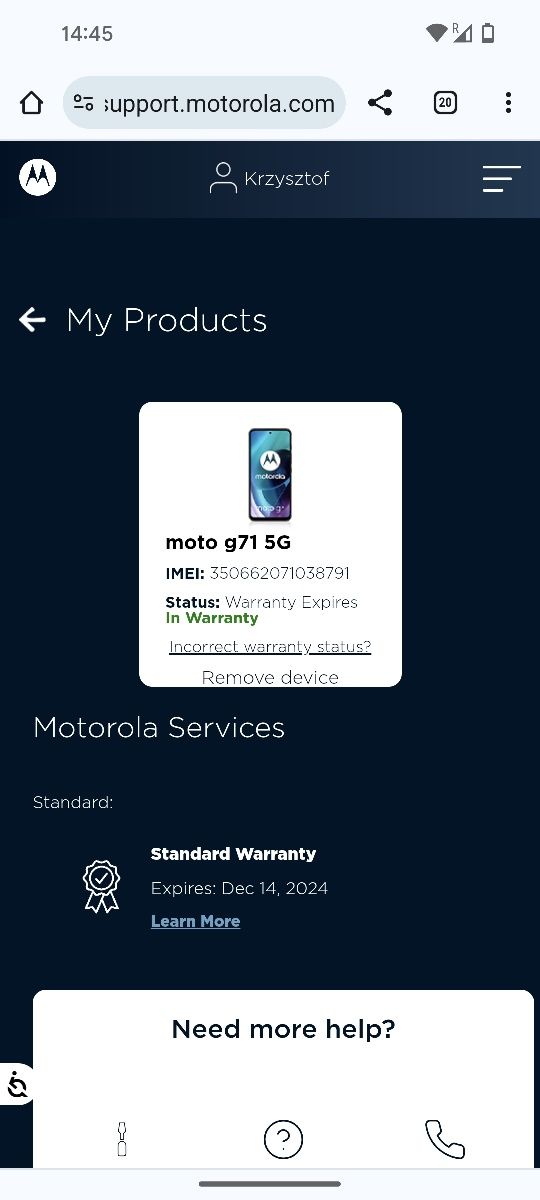 Motorola Moto G71 5G - komplet, gwarancja 8,5 m-ca