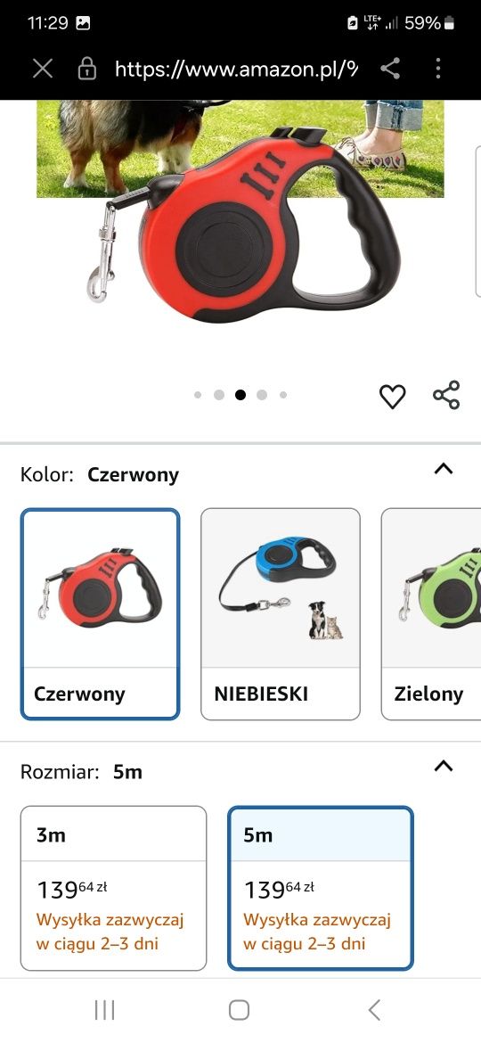 Smycz dla psa nowa