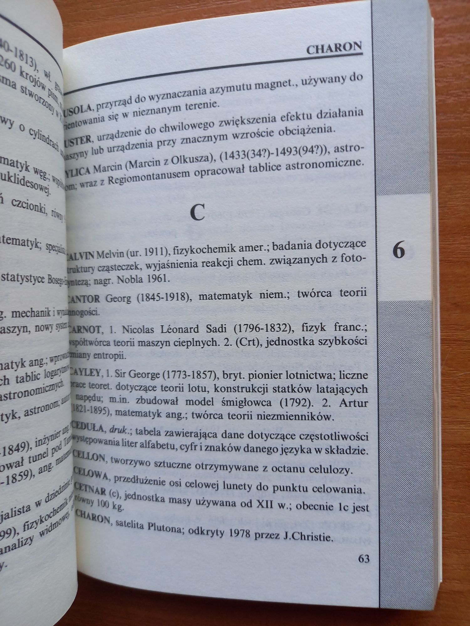kieszonkowa ENCYKLOPEDIA dla Krzyżówkowiczów - fizyka chemia lotnictwo