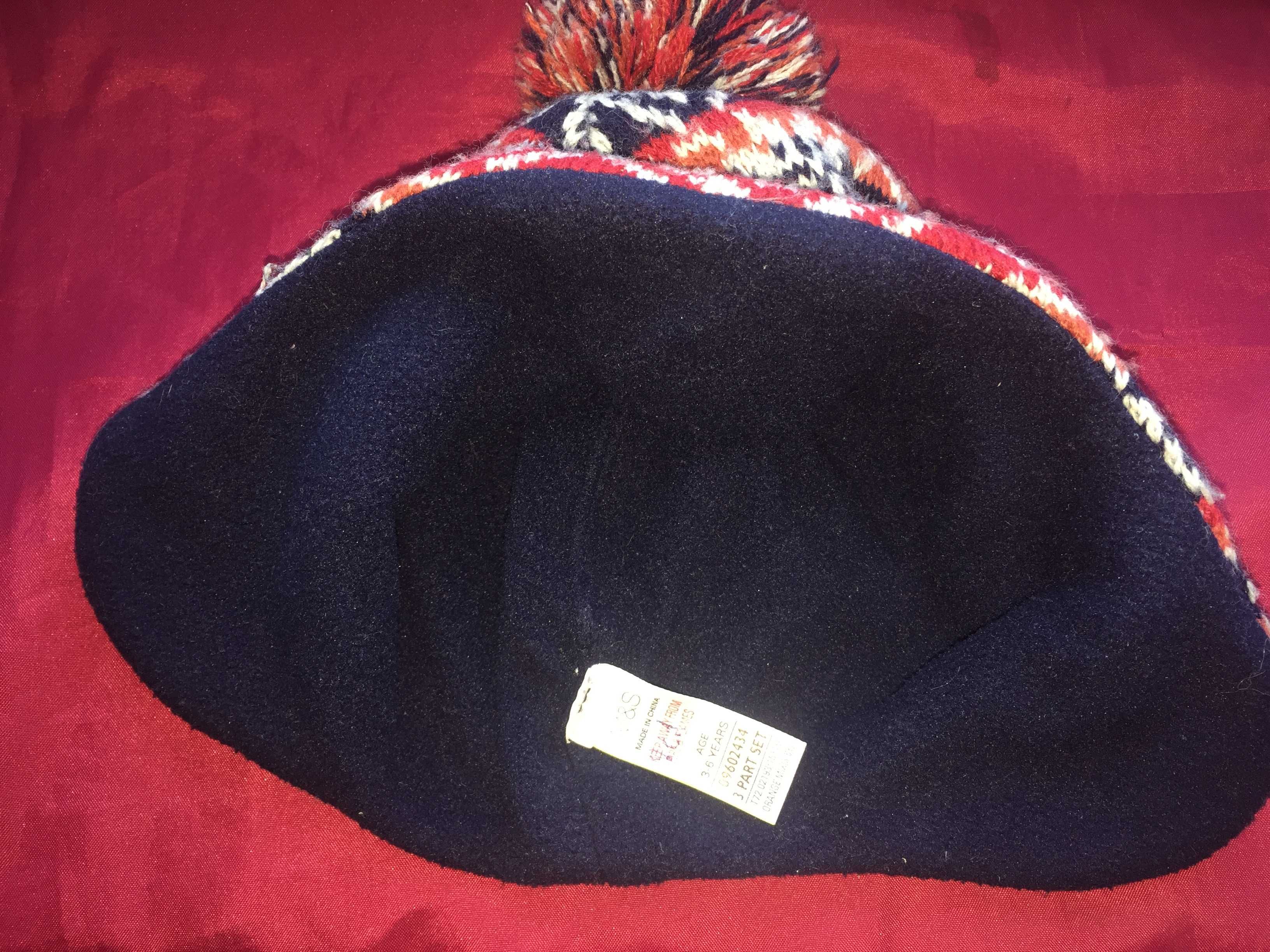 Стильная брендовая шапка MARKS&SPENCER ,тонкий флис, 3-7 лет, до 52 см