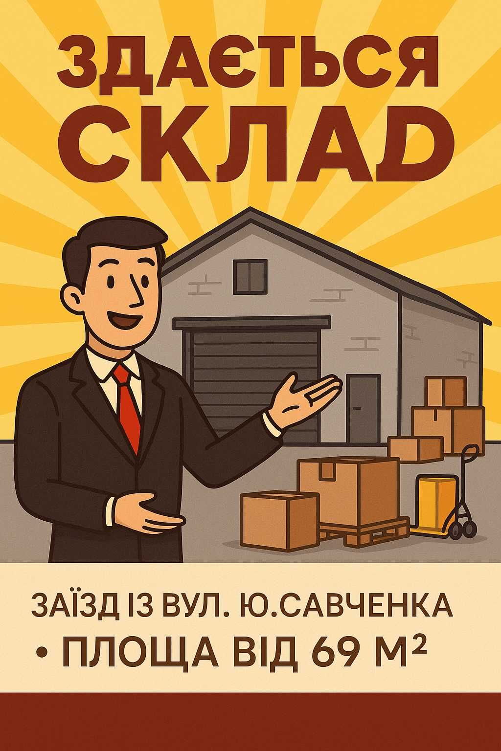 Здам в оренду складські приміщення у м. Дніпро, вул. Ю. Савченка, 79