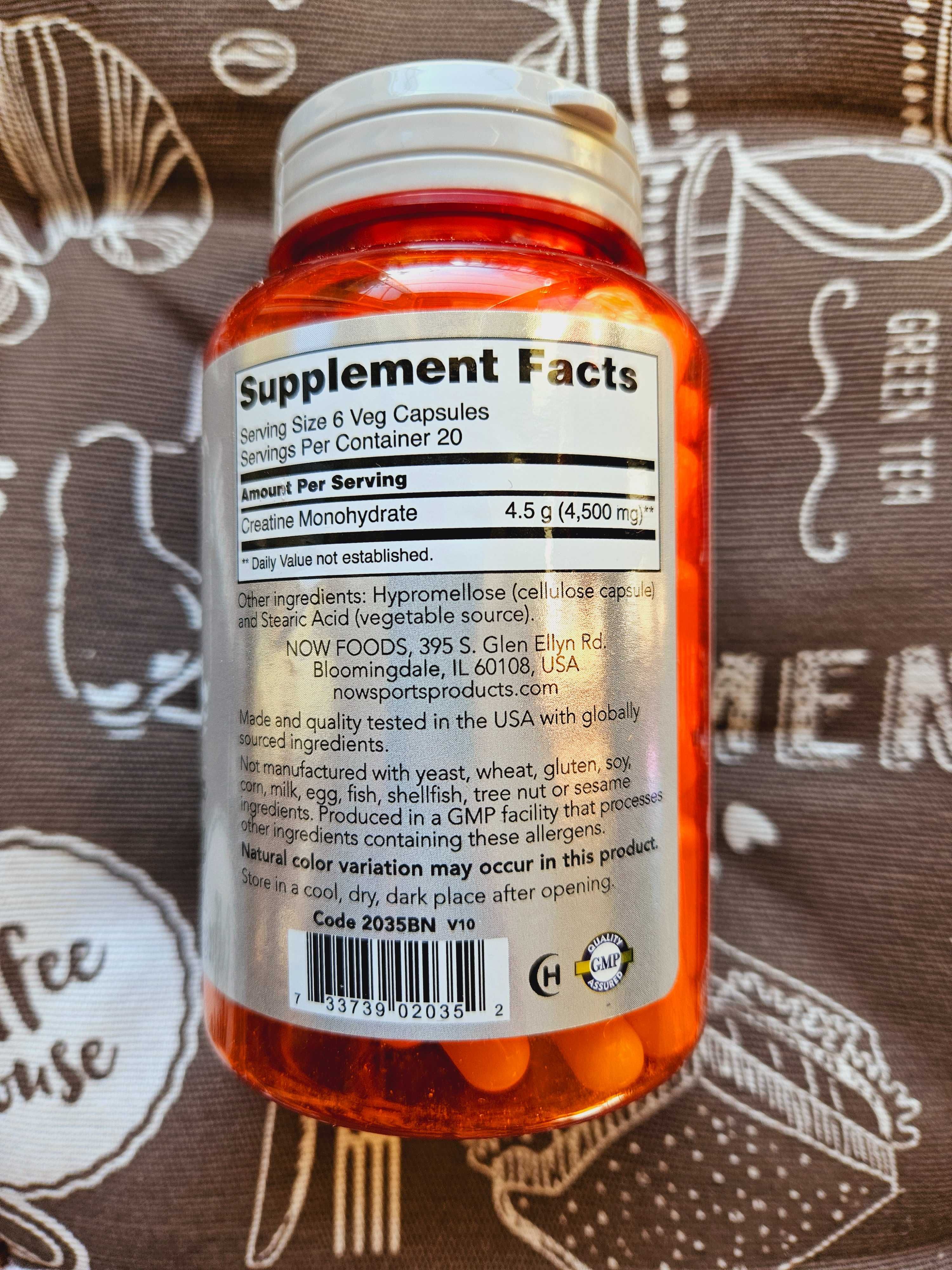 Now foods Креатин моногидрат Sports моногідрат креатину 750 мг 120 240