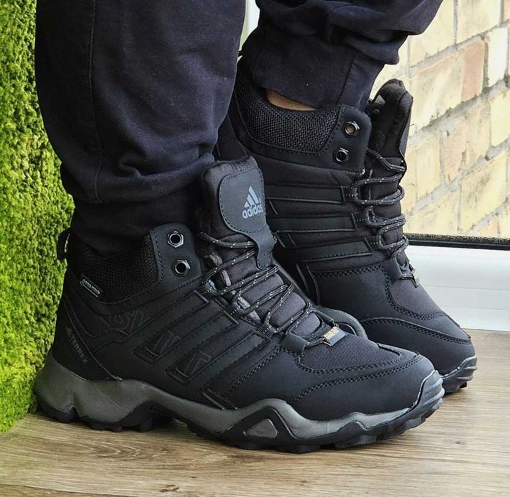 Зимние Кроссовки adidas terrex с мехом Черные Мужские Адидас Гортекс