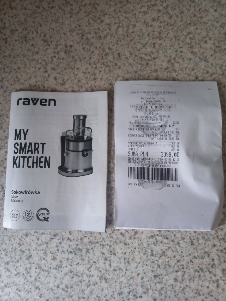 Nowa sokowirówka raven es0003x