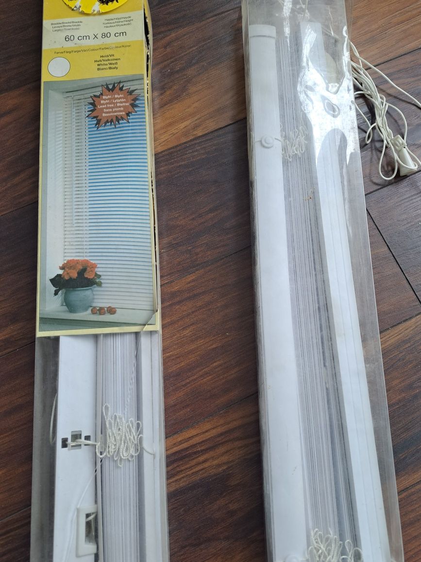 2 Żaluzje aluminiowe białe nowe, 60x80