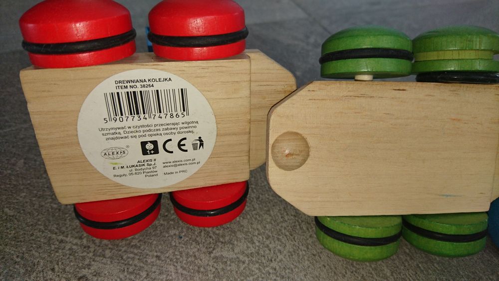 Kolejka drewniana pociąg BABY MIX 4 Wagony interaktywne