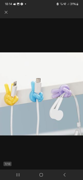 Silikonowy uchwyt na kabel 20 sztuk