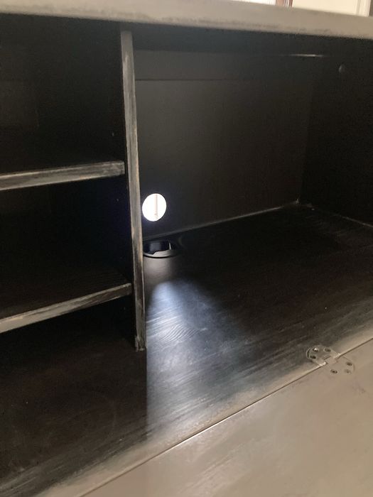 Szaro złoty Sekretarzyk  drewniany biurko  postarzale stylowe