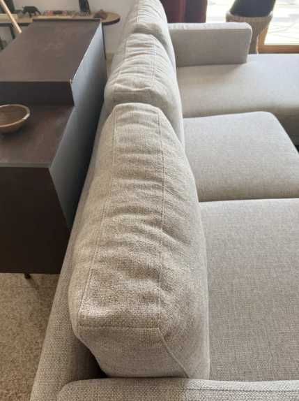 Sofá com chaise longue Bloom beje - Loja do Gato Preto