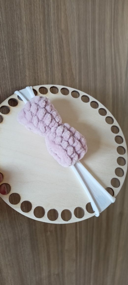 Opaska bez uciskowa dla dziewczynki z kokardką handmade