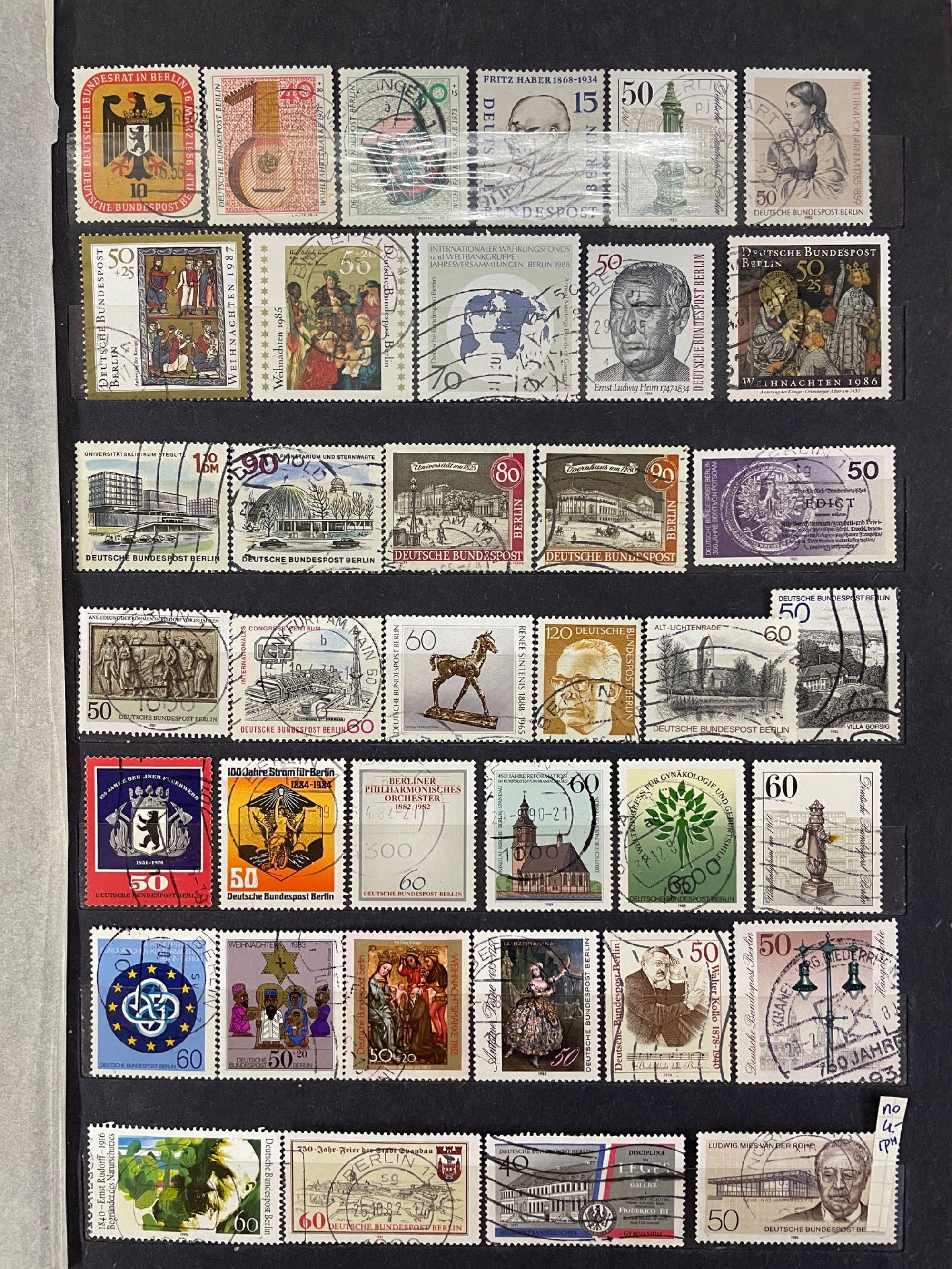 Почтовые марки гашенные, серии западный West Берлин Германия+ Альбом