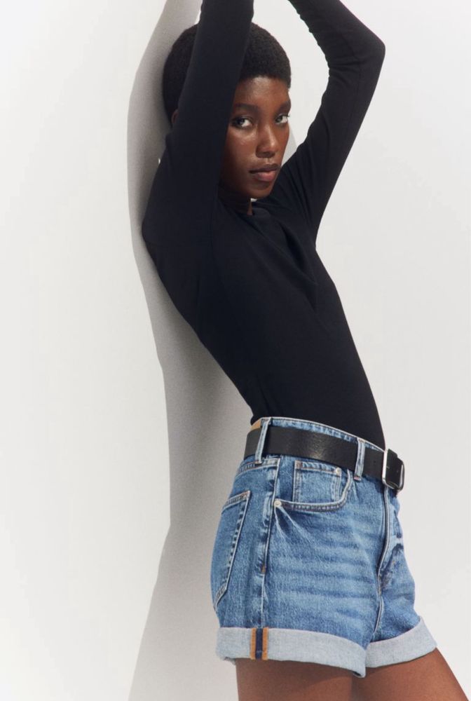 Базовий лонгслів в рубчик h&m