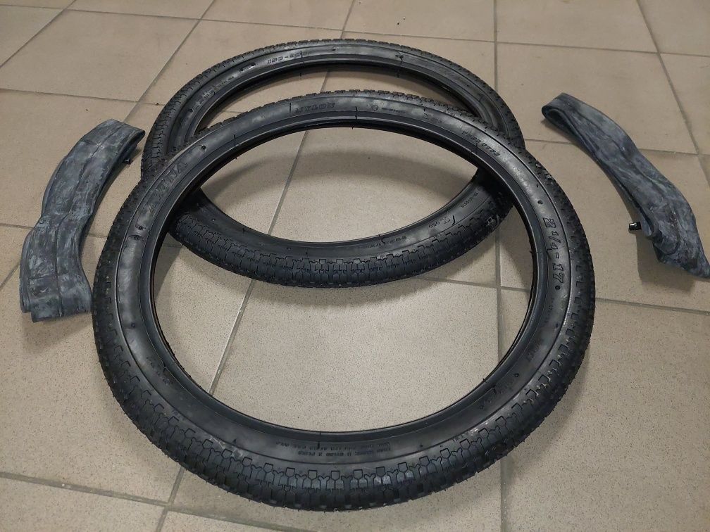 Zestaw kpl opony+detki 2,25-17" romet ogar 200/205