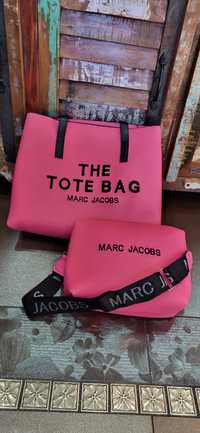 Marc Jacobs tote bag 2 w 1 shopper bag premium torebka fuksja neon