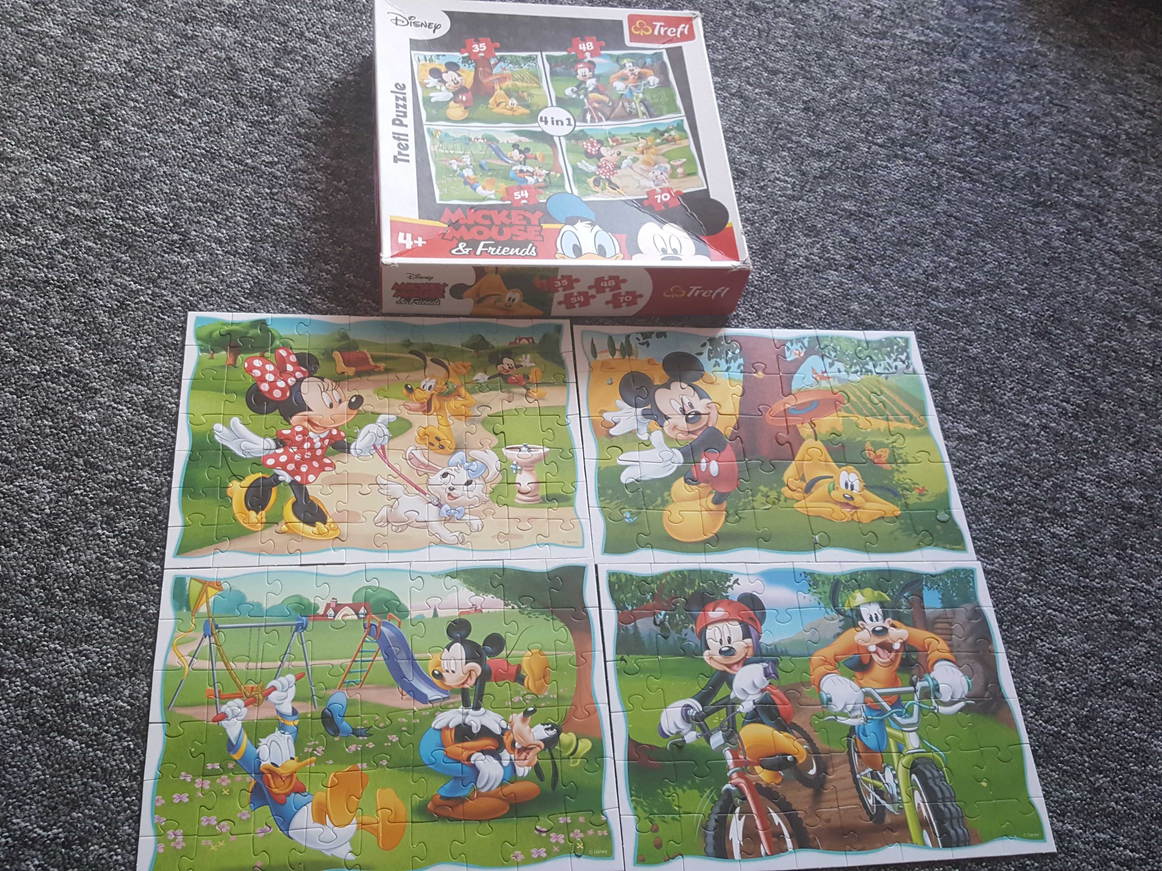 8 układamek Puzzle 4 in 1 Trefl Mickey Mouse Enchantimals