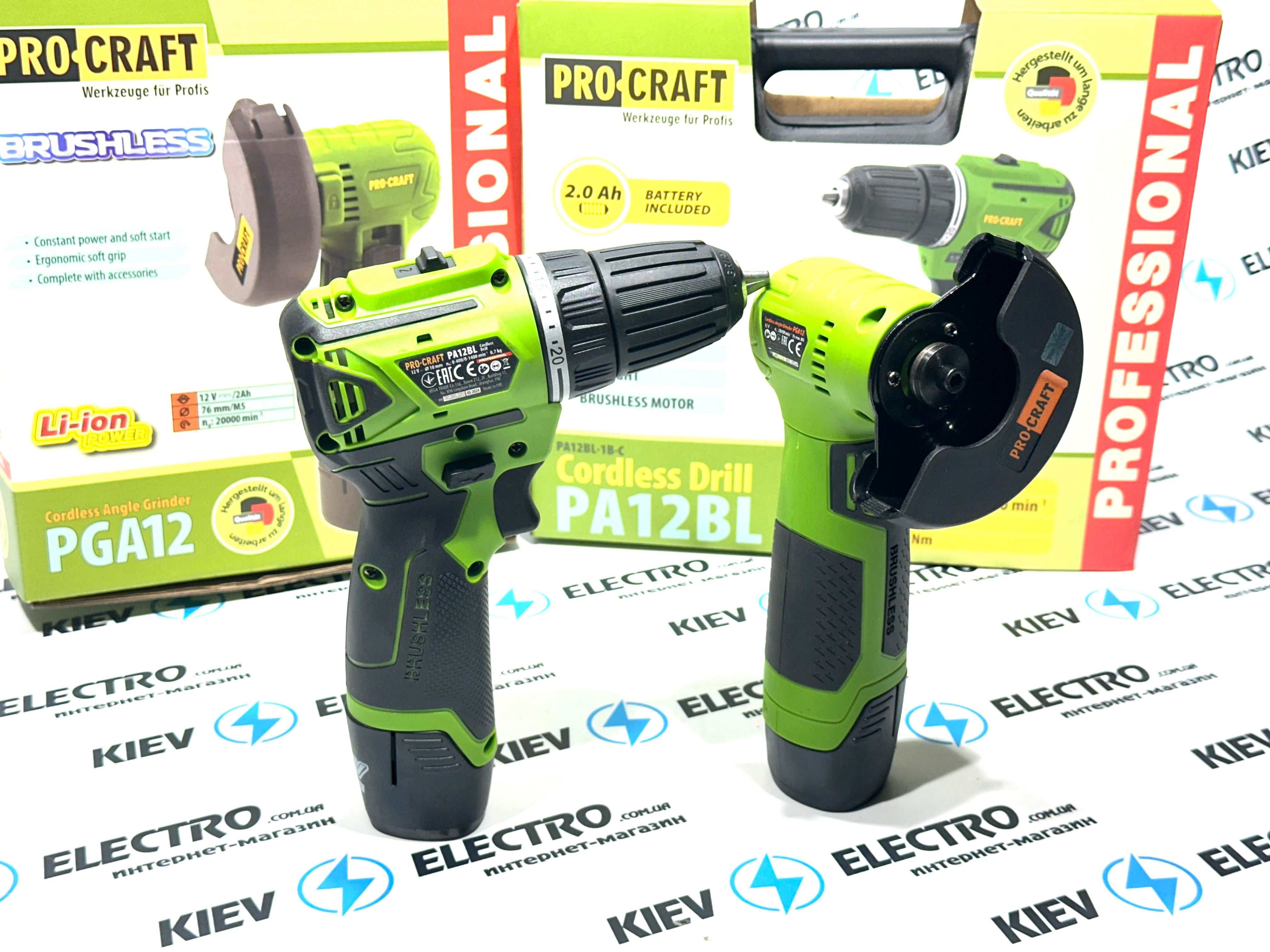 Бесщеточная болгарка Procraft PGA12 и Шуруповерт Procraft PA12BL !!!