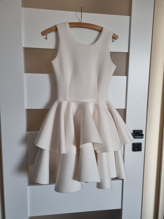 Biała sukienka, jak nowa, xs