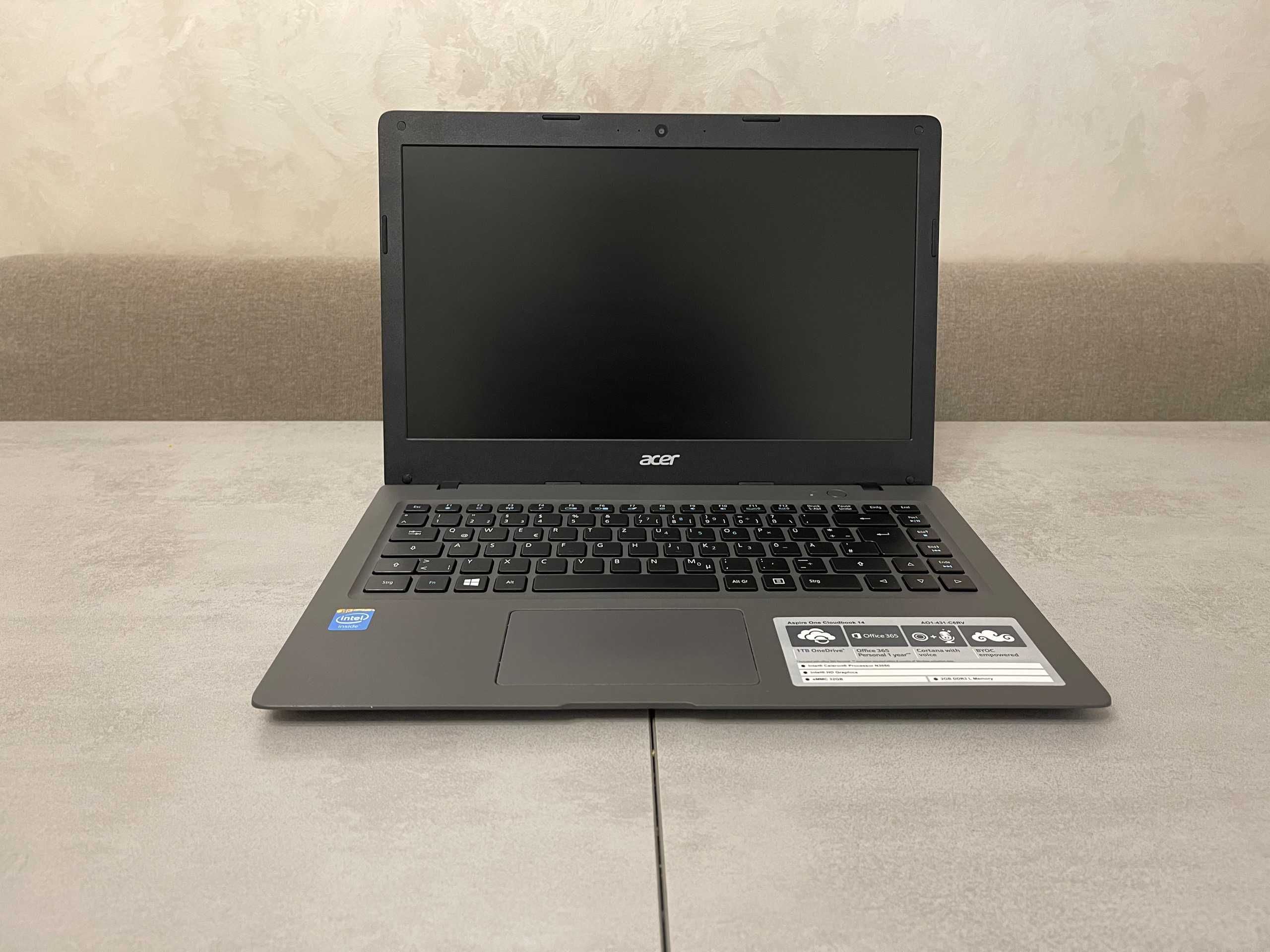 Ноутбук Acer Aspire One Cloudbook AO1-431, 14", Intel N3050, 2GB, 32GB