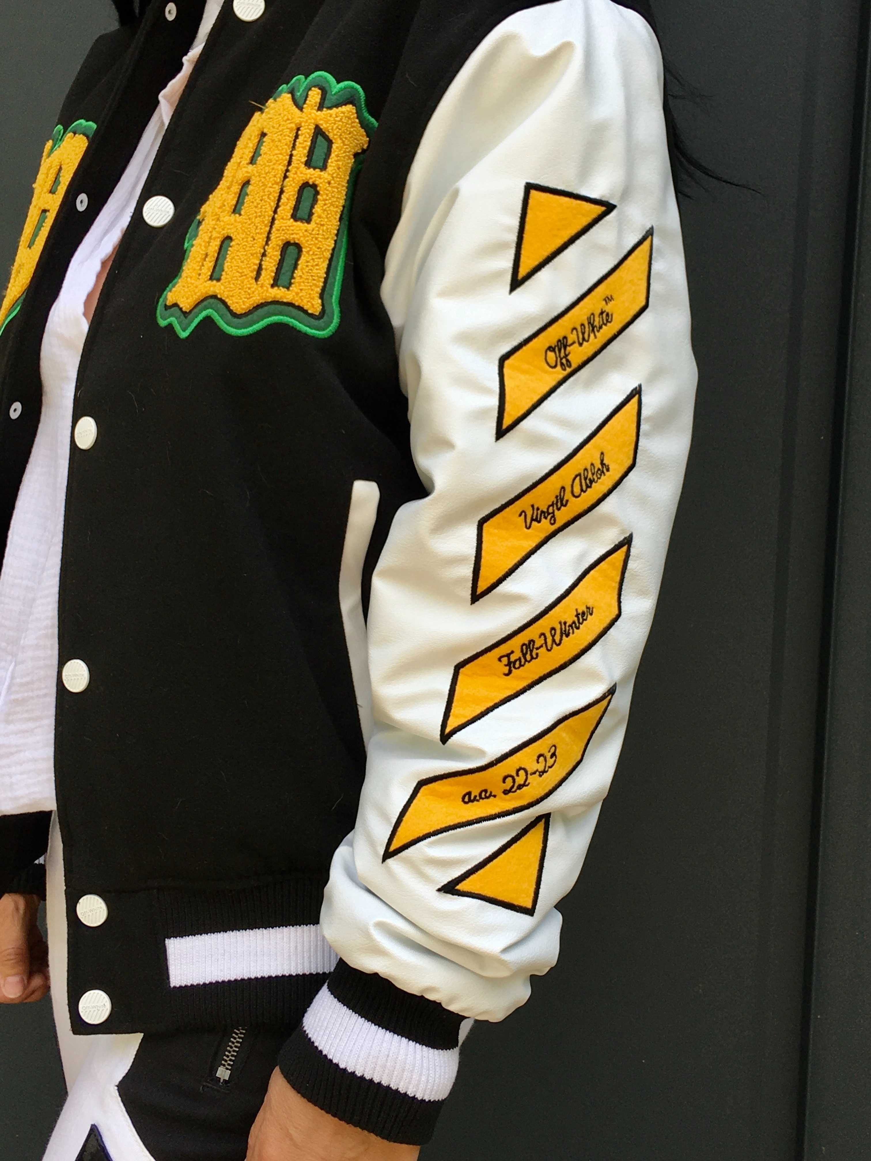 Off White Off-White  Bomber Varsity Bejsbolówka Kurtka