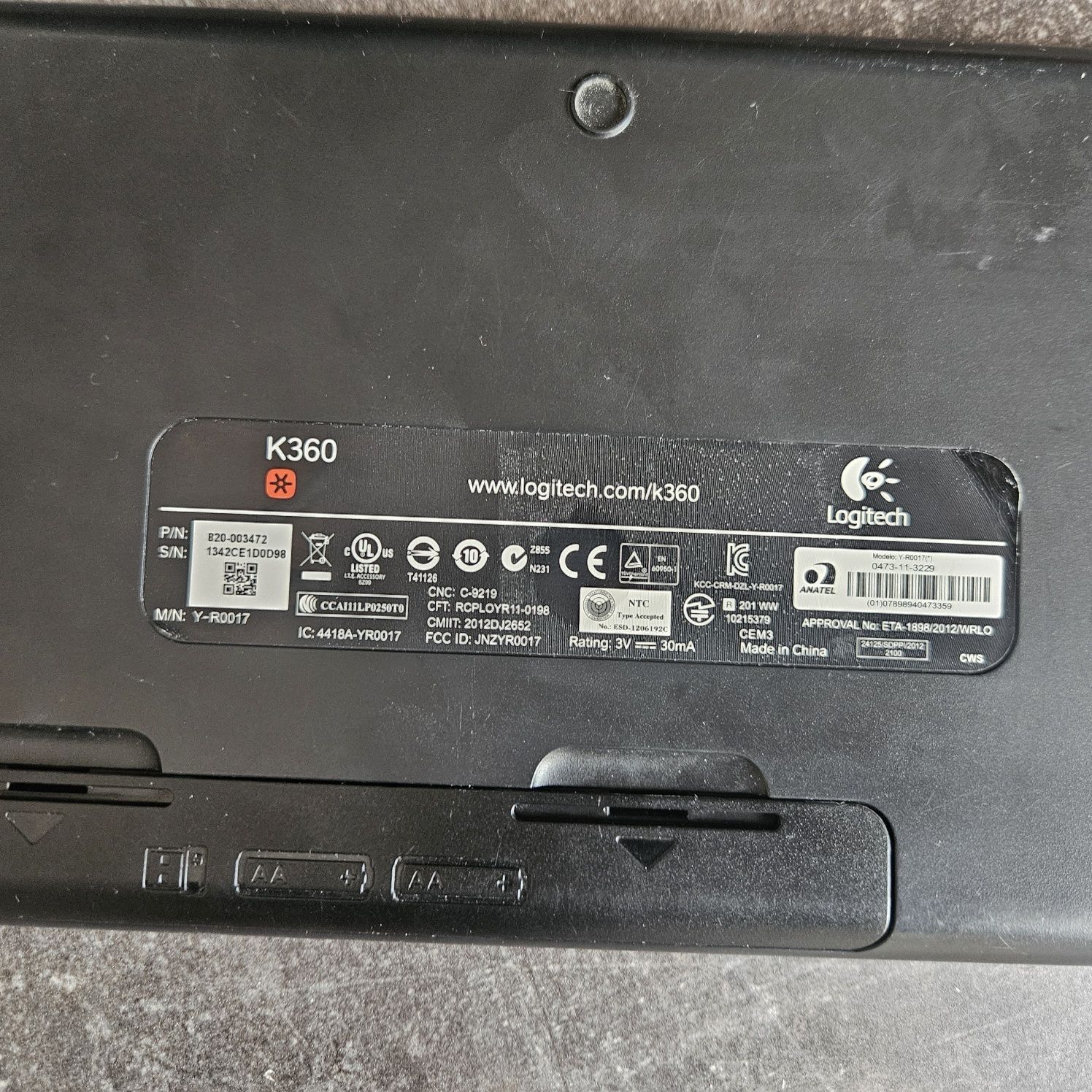 Klawiatura Logitech K360 + odbiornik Unifying