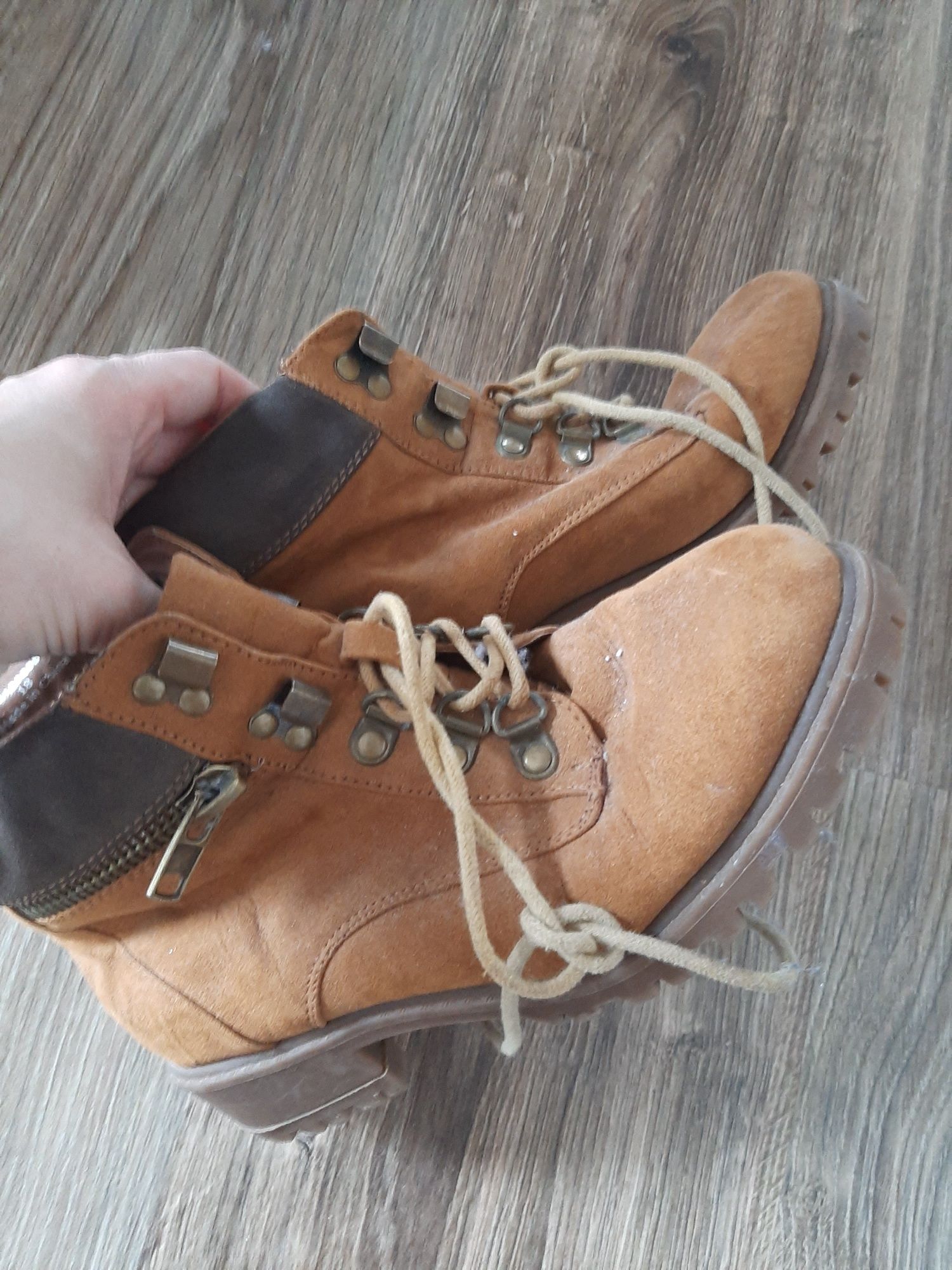 New Look buty Botki trzewiki damskie 36 trapery karmelowe jesienne