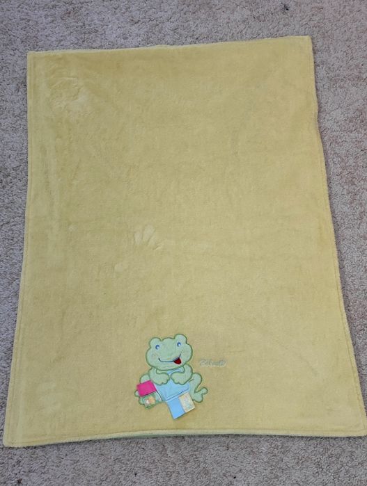 Miękki kocyk niemowlęcy bobas 75x95cm żabka