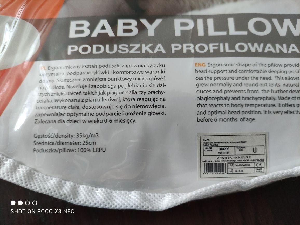 Poduszka profilowana dla niemowlaka  Qumed Baby Pillow stan idealny