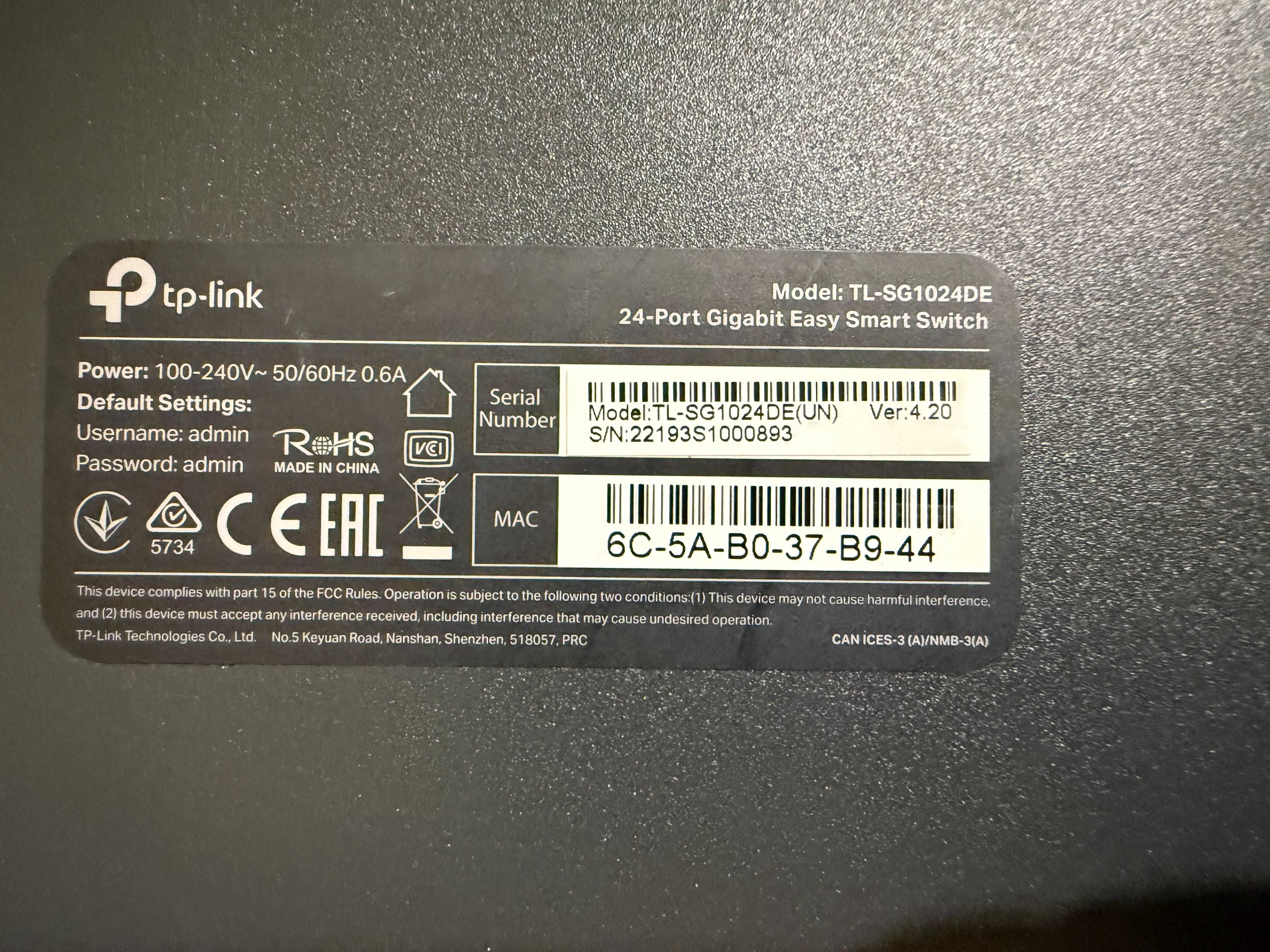 Коммутатор свич 24 порта TP-LINK TL-SG1024DE гигабитный