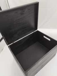 Creative deco XXL duże czarne drewniane pudełko skrzynia