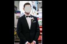LANCERTO smoking ślubny Czarny Wełniany z Klapami Szalowymi black tie