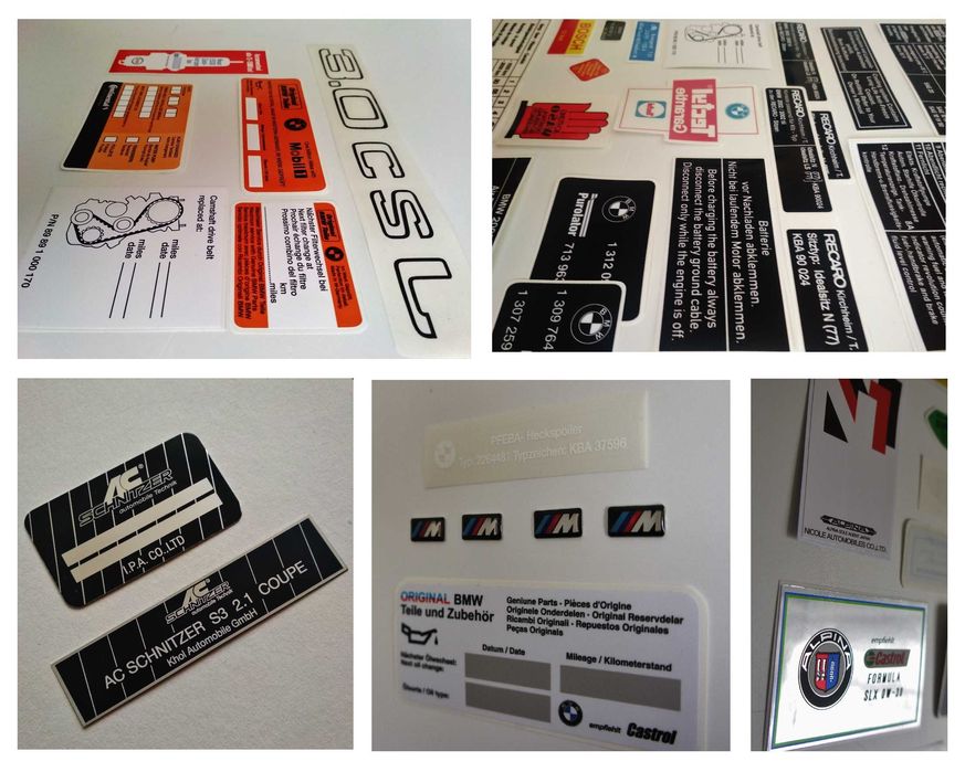 Zestaw naklejek BMW E24 E28 E30 *** JAKOSC *** E32 E34 E36 M3 M5