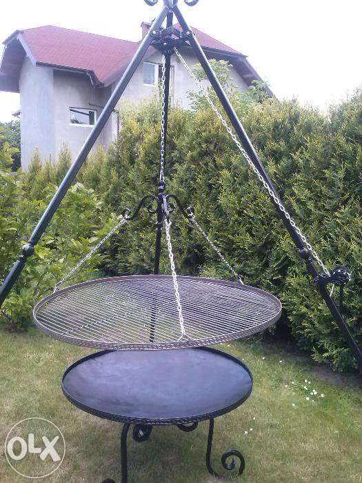 Grill kuty,ogniskowy ruszt 120 cm nogi 260cm.